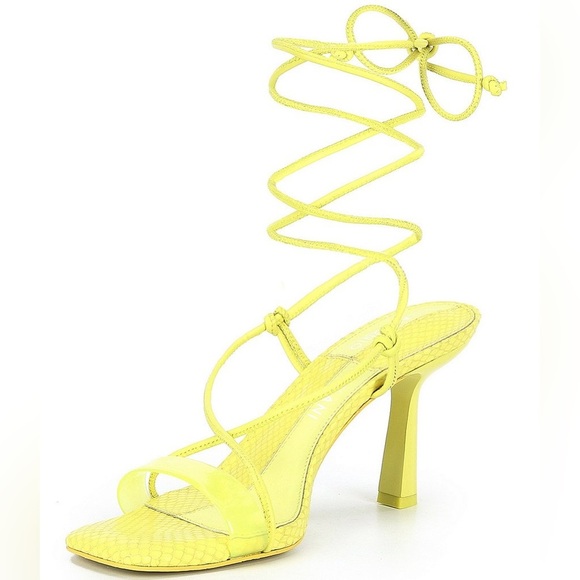 NWOB $110 Barden Ankle Tie Sandal by Antonio Melani  - Chartreuse - Picture 3 of 9